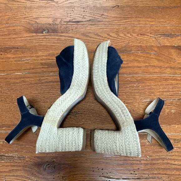 Paul Green Harper Black Suede Platform Sandals Women’s Jute Wrap Heels Size 7.5 - Picture 6 of 14